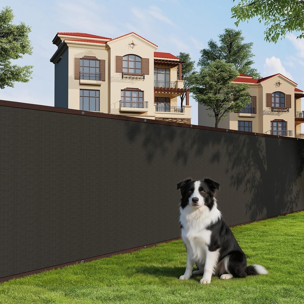image:imageGarvee Heavy Duty Privacy Fence Screen 6 x 50 180 GSM HDPE Black Fence Cover with Metal Grommets amp Zip Ties for Balcony Garden Deck Backyard Outdoor550 FEET