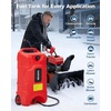 Garvee 16 Gallon Gas Can, Fuel Tank Container with LE Fluid Transfer Manual 10 FT Siphon Pump, Portable Diesel Gas Storage Caddy w/Wheels for Car, ATV, Weeder, Boat, Tractor,Snow Blower,Generator(Red)