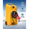 Garvee 16 Gallon Gas Can, Fuel Tank Container with LE Fluid Transfer Manual 10 FT Siphon Pump, Portable Diesel Gas Storage Caddy w/Wheels for Car, ATV, Weeder, Boat, Tractor,Snow Blower,Generator(Yellow)