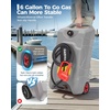 Garvee 16 Gallon Gas Can, Fuel Tank Container with LE Fluid Transfer Manual 10 FT Siphon Pump, Portable Diesel Gas Storage Caddy w/Wheels for Car, ATV, Weeder, Boat, Tractor,Snow Blower,Generator(Grey)