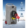 Garvee 16 Gallon Gas Can, Fuel Tank Container with LE Fluid Transfer Manual 10 FT Siphon Pump, Portable Diesel Gas Storage Caddy w/Wheels for Car, ATV, Weeder, Boat, Tractor,Snow Blower,Generator(Grey)