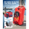 Garvee 16 Gallon Gas Can, Fuel Tank Container with LE Fluid Transfer Manual 10 FT Siphon Pump, Portable Diesel Gas Storage Caddy w/Wheels for Car, ATV, Weeder, Boat, Tractor,Snow Blower,Generator(Red)
