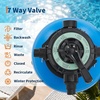 Garvee 19″ Sand Filter Pump for Above Ground Pool with Timer, 1.5HP 6075GPH Swimming Pool Pump & Sand Filter System with 7-Way Valve & Strainer Basket, Pool Pumps Above Ground, Grey(Blue)