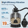 Garvee 19″ Sand Filter Pump for Above Ground Pool with Timer, 1.5HP 6075GPH Swimming Pool Pump & Sand Filter System with 7-Way Valve & Strainer Basket, Pool Pumps Above Ground, Grey(Grey)