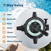 Garvee 19″ Sand Filter Pump for Above Ground Pool with Timer, 1.5HP 6075GPH Swimming Pool Pump & Sand Filter System with 7-Way Valve & Strainer Basket, Pool Pumps Above Ground, Grey(Grey)