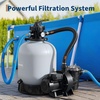 Garvee 19″ Sand Filter Pump for Above Ground Pool with Timer, 1.5HP 6075GPH Swimming Pool Pump & Sand Filter System with 7-Way Valve & Strainer Basket, Pool Pumps Above Ground, Grey(Grey)