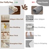 Garvee 8×10 Shag Rug for Living Room Beige Fluffy Rug Non-Slip Modern Solid Color Bedroom Throw Carpet Ultra Soft Nursery Rug Plush Fuzzy Faux Fur Area Rug for Home Decor Bedside Girls Boys, Beige