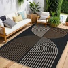 Garvee 9×12 Indoor Outdoor Rugs Easy Jute Scalloped Living Room Rugs with Non Slip Backing, Modern Border Washable Rug Stain Resistant Non Shedding Neutral Mats for Dining Room, Bedroom, Patio, Brown(Rainbow|black&brown)