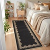 Garvee 9×12 Indoor Outdoor Rugs Easy Jute Scalloped Living Room Rugs with Non Slip Backing, Modern Border Washable Rug Stain Resistant Non Shedding Neutral Mats for Dining Room, Bedroom, Patio, Brown(Neutral|black)