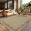 Garvee 9×12 Indoor Outdoor Rugs Easy Jute Scalloped Living Room Rugs with Non Slip Backing, Modern Border Washable Rug Stain Resistant Non Shedding Neutral Mats for Dining Room, Bedroom, Patio, Brown(Neutral|nature)