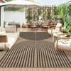 Garvee 9×12 Indoor Outdoor Rugs Easy Jute Scalloped Living Room Rugs with Non Slip Backing, Modern Border Washable Rug Stain Resistant Non Shedding Neutral Mats for Dining Room, Bedroom, Patio, Brown(Rainbow|nature&black)