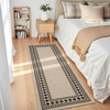 Garvee 9×12 Indoor Outdoor Rugs Easy Jute Scalloped Living Room Rugs with Non Slip Backing, Modern Border Washable Rug Stain Resistant Non Shedding Neutral Mats for Dining Room, Bedroom, Patio, Brown(Bordered|black White)