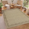 Garvee 9×12 Indoor Outdoor Rugs Easy Jute Scalloped Living Room Rugs with Non Slip Backing, Modern Border Washable Rug Stain Resistant Non Shedding Neutral Mats for Dining Room, Bedroom, Patio, Brown(Neutral|nature)