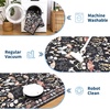 Garvee 9×12 Washable Area Rug, Non-Slip Low Pile Rug with Butterfly Floral, Stain Resistance Carpet for Living Room, Bedroom, Dining Room, Black(Black)