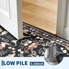 Garvee 9×12 Washable Area Rug, Non-Slip Low Pile Rug with Butterfly Floral, Stain Resistance Carpet for Living Room, Bedroom, Dining Room, Black(Black)