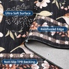Garvee 9×12 Washable Area Rug, Non-Slip Low Pile Rug with Butterfly Floral, Stain Resistance Carpet for Living Room, Bedroom, Dining Room, Black(Black)