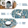 Garvee 9×12 Washable Area Rug, Non-Slip Low Pile Rug with Butterfly Floral, Stain Resistance Carpet for Living Room, Bedroom, Dining Room, Black(Dark Green)