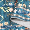 Garvee 9×12 Washable Area Rug, Non-Slip Low Pile Rug with Butterfly Floral, Stain Resistance Carpet for Living Room, Bedroom, Dining Room, Black(Dark Green)