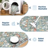 Garvee 9×12 Washable Area Rug, Non-Slip Low Pile Rug with Butterfly Floral, Stain Resistance Carpet for Living Room, Bedroom, Dining Room, Black(Light Green)