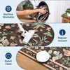 Garvee 9×12 Washable Floral Area Rug, Non-Slip Low Pile Rug, Stain Resistance Carpet for Living Room, Bedroom, Dining Room, Brown(Brown)