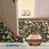 Garvee 9×12 Washable Floral Area Rug, Non-Slip Low Pile Rug, Stain Resistance Carpet for Living Room, Bedroom, Dining Room, Brown(Brown)