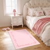 Garvee Camel Rug for Entryway Floor, Solid Bow Rugs for Bedroom Dorm, 2×3 Washable Rug Soft Low Pile Non Slip Kitchen Mat for Laundry Room Nursery Bedroom Decor Bathroom Carpet(Pink)