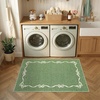 Garvee Camel Rug for Entryway Floor, Solid Bow Rugs for Bedroom Dorm, 2×3 Washable Rug Soft Low Pile Non Slip Kitchen Mat for Laundry Room Nursery Bedroom Decor Bathroom Carpet(Green)