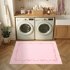 Garvee Camel Rug for Entryway Floor, Solid Bow Rugs for Bedroom Dorm, 2×3 Washable Rug Soft Low Pile Non Slip Kitchen Mat for Laundry Room Nursery Bedroom Decor Bathroom Carpet(Pink)