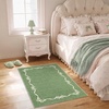 Garvee Camel Rug for Entryway Floor, Solid Bow Rugs for Bedroom Dorm, 2×3 Washable Rug Soft Low Pile Non Slip Kitchen Mat for Laundry Room Nursery Bedroom Decor Bathroom Carpet(Green)