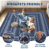 Garvee Easy Jute 4×6 Outdoor Rug Washable Non Slip Braided-Print Neutral Rugs for Living Room Ultra-Thin Non-Shedding Foldable Rug Indoor Outdoor Farmhouse Rugs for Bedroom Kitchen Porch Orange/Brown(Navy Blue)