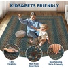 Garvee Easy Jute 4×6 Outdoor Rug Washable Non Slip Braided-Print Neutral Rugs for Living Room Ultra-Thin Non-Shedding Foldable Rug Indoor Outdoor Farmhouse Rugs for Bedroom Kitchen Porch Orange/Brown(Teal/Rust)