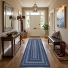 Garvee Easy Jute 4×6 Outdoor Rug Washable Non Slip Braided-Print Neutral Rugs for Living Room Ultra-Thin Non-Shedding Foldable Rug Indoor Outdoor Farmhouse Rugs for Bedroom Kitchen Porch Orange/Brown(Navy Blue)