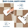Garvee Easy Jute Modern Striped Rug 5×7 Area Rugs for Living Room Washable Rugs Bedroom Rug Stain Resistant Non Slip Floor Cover for Dining Room Office Nursery, Black&Brown(Checkered – Brown)