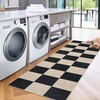 Garvee Easy Jute Modern Striped Rug 5×7 Area Rugs for Living Room Washable Rugs Bedroom Rug Stain Resistant Non Slip Floor Cover for Dining Room Office Nursery, Black&Brown(Checkered – Black/White)