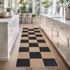 Garvee Easy Jute Modern Striped Rug 5×7 Area Rugs for Living Room Washable Rugs Bedroom Rug Stain Resistant Non Slip Floor Cover for Dining Room Office Nursery, Black&Brown(Checkered – Black/Brown)