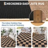 Garvee Easy Jute Modern Striped Rug 5×7 Area Rugs for Living Room Washable Rugs Bedroom Rug Stain Resistant Non Slip Floor Cover for Dining Room Office Nursery, Black&Brown(Checkered – Black/Brown)