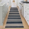 Garvee Easy Jute Modern Striped Rug 5×7 Area Rugs for Living Room Washable Rugs Bedroom Rug Stain Resistant Non Slip Floor Cover for Dining Room Office Nursery, Black&Brown(Striped – Navy)