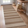 Garvee Easy Jute Modern Striped Rug 5×7 Area Rugs for Living Room Washable Rugs Bedroom Rug Stain Resistant Non Slip Floor Cover for Dining Room Office Nursery, Black&Brown(Striped – Brown)