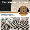 Garvee Easy Jute Modern Striped Rug 5×7 Area Rugs for Living Room Washable Rugs Bedroom Rug Stain Resistant Non Slip Floor Cover for Dining Room Office Nursery, Black&Brown(Checkered – Black/White)