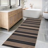 Garvee Easy Jute Modern Striped Rug 5×7 Area Rugs for Living Room Washable Rugs Bedroom Rug Stain Resistant Non Slip Floor Cover for Dining Room Office Nursery, Black&Brown(Striped – Black&brown)