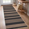 Garvee Easy Jute Modern Striped Rug 5×7 Area Rugs for Living Room Washable Rugs Bedroom Rug Stain Resistant Non Slip Floor Cover for Dining Room Office Nursery, Black&Brown(Striped – Black&brown)