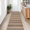 Garvee Easy Jute Modern Striped Rug 5×7 Area Rugs for Living Room Washable Rugs Bedroom Rug Stain Resistant Non Slip Floor Cover for Dining Room Office Nursery, Black&Brown(Striped – Brown)