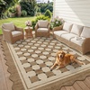 Garvee Easy Jute Rug 4×6 Outdoor Patio Rug, Washable Indoor Kitchen Rugs Non Slip Low Pile Stain Resistant Farmhouse Neutral Striped Area Rug for Entrance Living Room Backyard Bedroom 4’x6′(Checkered|jute)