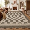 Garvee Easy Jute Rug 4×6 Outdoor Patio Rug, Washable Indoor Kitchen Rugs Non Slip Low Pile Stain Resistant Farmhouse Neutral Striped Area Rug for Entrance Living Room Backyard Bedroom 4’x6′(Checkered|taupe)