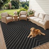 Garvee Easy Jute Rug 4×6 Outdoor Patio Rug, Washable Indoor Kitchen Rugs Non Slip Low Pile Stain Resistant Farmhouse Neutral Striped Area Rug for Entrance Living Room Backyard Bedroom 4’x6′(Striped|black)