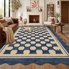 Garvee Easy Jute Rug 4×6 Outdoor Patio Rug, Washable Indoor Kitchen Rugs Non Slip Low Pile Stain Resistant Farmhouse Neutral Striped Area Rug for Entrance Living Room Backyard Bedroom 4’x6′(Checkered|navy)