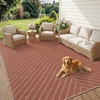 Garvee Easy Jute Rug 4×6 Outdoor Patio Rug, Washable Indoor Kitchen Rugs Non Slip Low Pile Stain Resistant Farmhouse Neutral Striped Area Rug for Entrance Living Room Backyard Bedroom 4’x6′(Striped|terracotta)