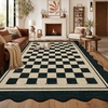 Garvee Easy Jute Rug 4×6 Outdoor Patio Rug, Washable Indoor Kitchen Rugs Non Slip Low Pile Stain Resistant Farmhouse Neutral Striped Area Rug for Entrance Living Room Backyard Bedroom 4’x6′(Checkered|black)
