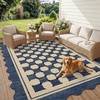 Garvee Easy Jute Rug 4×6 Outdoor Patio Rug, Washable Indoor Kitchen Rugs Non Slip Low Pile Stain Resistant Farmhouse Neutral Striped Area Rug for Entrance Living Room Backyard Bedroom 4’x6′(Checkered|navy)