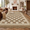 Garvee Easy Jute Rug 4×6 Outdoor Patio Rug, Washable Indoor Kitchen Rugs Non Slip Low Pile Stain Resistant Farmhouse Neutral Striped Area Rug for Entrance Living Room Backyard Bedroom 4’x6′(Checkered|jute)